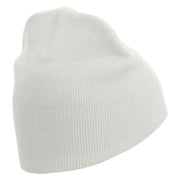 Green Classic Car Embroidered 8 Inch Short Beanie - White OSFM