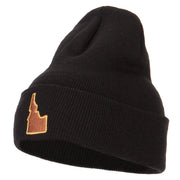 Idaho State Map Embroidered Long Beanie