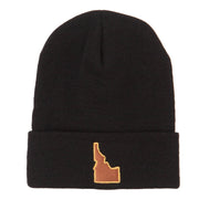 Idaho State Map Embroidered Long Beanie