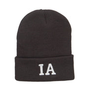 IA Iowa State Embroidered Long Beanie