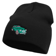 Green Classic Car Embroidered 8 Inch Short Beanie