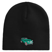 Green Classic Car Embroidered 8 Inch Short Beanie