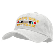 Iraq Veteran Ribbon Embroidered Washed Cotton Brass Buckle Cap