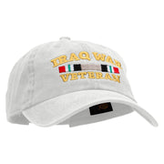 Iraq Veteran Ribbon Embroidered Washed Cotton Brass Buckle Cap