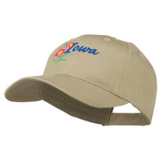 USA State Iowa Wild Rose Embroidered Low Profile Cap