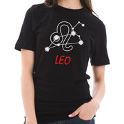 Zodiac Leo Sign Graphic Design Short Sleeve Cotton Jersey T-Shirt