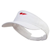 Red Flag Logo Embroidered Prostyle Cotton Twill Washed Visor - White OSFM