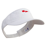 Red Flag Logo Embroidered Prostyle Cotton Twill Washed Visor - White OSFM