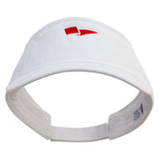 Red Flag Logo Embroidered Prostyle Cotton Twill Washed Visor - White OSFM