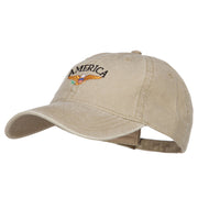 Bald Eagle America Embroidered Washed Cap