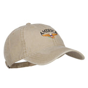 Bald Eagle America Embroidered Washed Cap