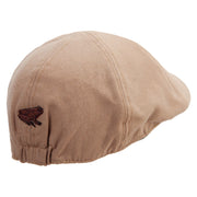 Asia Frog Embroidered Suede Duck Bill Ivy Hat - Brown OSFM