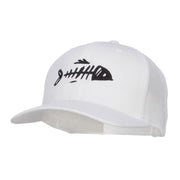 Fish Bone Embroidered Mesh Cap