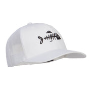 Fish Bone Embroidered Mesh Cap