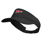 Red Flag Logo Embroidered Prostyle Cotton Twill Washed Visor - Black OSFM