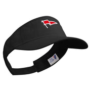 Red Flag Logo Embroidered Prostyle Cotton Twill Washed Visor - Black OSFM