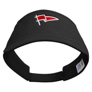 Red Flag Logo Embroidered Prostyle Cotton Twill Washed Visor - Black OSFM