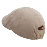 Asia Frog Embroidered Suede Duck Bill Ivy Hat - Tan OSFM