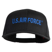 US Air Force Blue Letter Embroidered Solid Cotton Twill Cap - Black OSFM