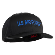 US Air Force Blue Letter Embroidered Solid Cotton Twill Cap - Black OSFM