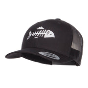 Fish Bone Embroidered Mesh Cap