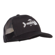 Fish Bone Embroidered Mesh Cap