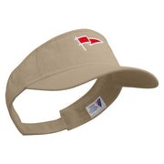 Red Flag Logo Embroidered Prostyle Cotton Twill Washed Visor - Khaki OSFM