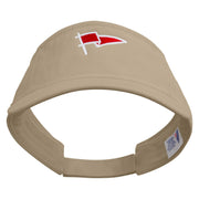 Red Flag Logo Embroidered Prostyle Cotton Twill Washed Visor - Khaki OSFM