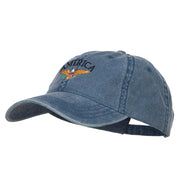 Bald Eagle America Embroidered Washed Cap