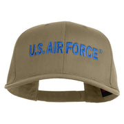 US Air Force Blue Letter Embroidered Solid Cotton Twill Cap - Khaki OSFM