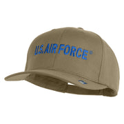 US Air Force Blue Letter Embroidered Solid Cotton Twill Cap - Khaki OSFM