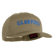 US Air Force Blue Letter Embroidered Solid Cotton Twill Cap - Khaki OSFM