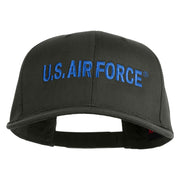 US Air Force Blue Letter Embroidered Solid Cotton Twill Cap - Charcoal OSFM