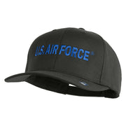 US Air Force Blue Letter Embroidered Solid Cotton Twill Cap - Charcoal OSFM