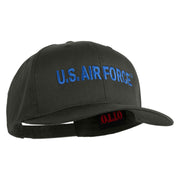 US Air Force Blue Letter Embroidered Solid Cotton Twill Cap - Charcoal OSFM