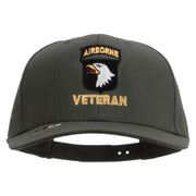 Licensed 101st Airborne Veteran Embroidered Solid Cotton Twill Pro Style Cap - Charcoal OSFM