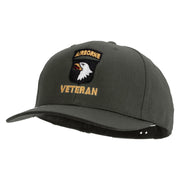 Licensed 101st Airborne Veteran Embroidered Solid Cotton Twill Pro Style Cap - Charcoal OSFM
