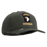 Licensed 101st Airborne Veteran Embroidered Solid Cotton Twill Pro Style Cap - Charcoal OSFM