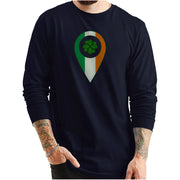 Irish Drop Pin Ring Spun Cotton Premium Long Sleeve Graphic Shirt