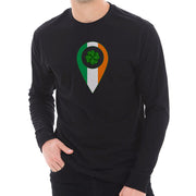 Irish Drop Pin Ring Spun Cotton Premium Long Sleeve Graphic Shirt