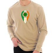 Irish Drop Pin Ring Spun Cotton Premium Long Sleeve Graphic Shirt