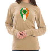 Irish Drop Pin Ring Spun Cotton Premium Long Sleeve Graphic Shirt