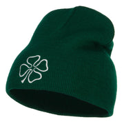 Irish Clover Embroidered Short Beanie