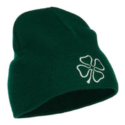 Irish Clover Embroidered Short Beanie