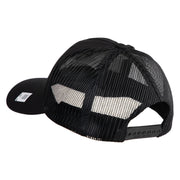 U.S. Marine Corps 2nd Marine Division Embroidered 6 Panel Structured Cotton Twill Mesh Cap Made in USA - Black OSFM