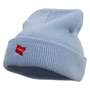 Red Start Flag Embroidered Super Stretch Knit Watch Cap Beanie - Columbia-Blue OSFM