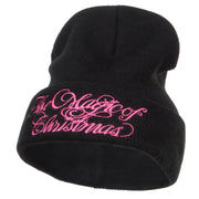 Magic of Christmas Embroidered Long Beanie