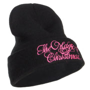 Magic of Christmas Embroidered Long Beanie