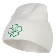 Irish Clover Embroidered Short Beanie