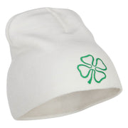 Irish Clover Embroidered Short Beanie